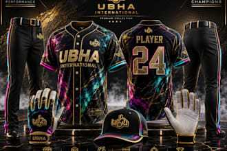 design premium custom baseball softball uniform mockup