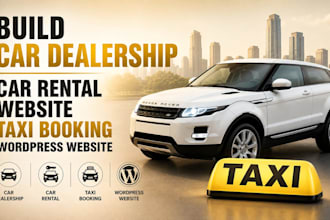 build car dealership car rental website taxi booking wordpress site