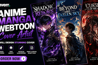 be your anime manga webtoon artist cover design cover graphic novel book cover