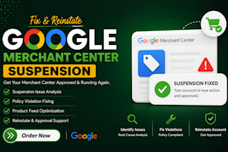 fix google merchant center suspension and misrepresentation
