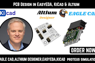 design a professional custom pcb in easyeda, kicad, altium