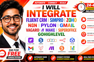 setup fluent crm simpro zoho n8n pylon gmail vagaro make superoffice gohighlevel