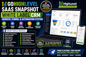 gohighlevel saas snapshot white label CRM website funnel and automation system