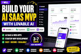 build ai saas mvp, web app, or startup using lovable ai