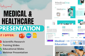 design medical webinar, powerpoint presentation, scientific research, healthcare