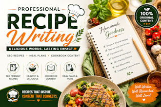 write unique SEO food recipes, and cookbook content
