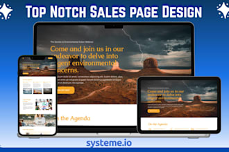 create systeme io landing page and systeme io sales funnel