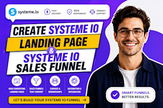 create systeme io landing page, sales funnel,  systeme io digital poduct design