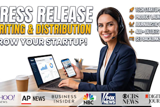 write and distribute press release for your tech startup product launch