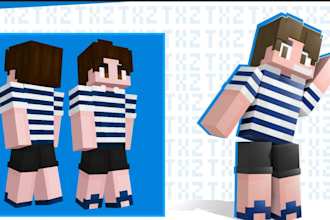 design quality custom minecraft skin, minecraft skin for java and bedrock games