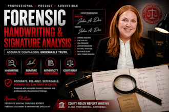 do forensic handwriting and signature analysis, comparison with forensic report