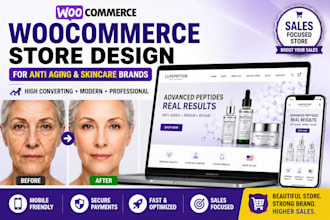 design high converting woocommerce store for anti aging skincare brands