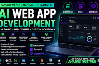 emergent sh base44 ai web app app bug fixing emergent app deployment durable ai