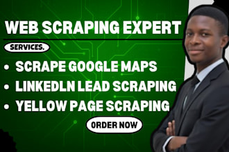 scrape google maps, linkedln and yellow pages business leads
