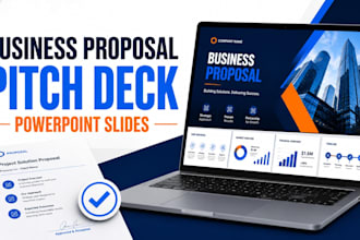 business proposal presentation, investor pitch deck, powerpoint slides