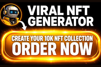 create unique nft art 10k nft collection design custom character and metadata