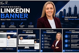 design a linkedin banner, cover, and header for your personal brand