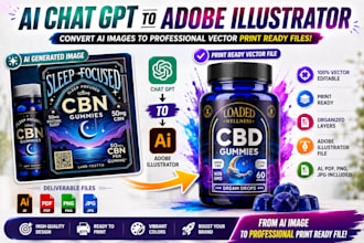 recreate ai generated images into editable adobe illustrator vector files