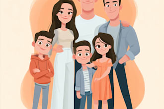 draw family portrait illustration