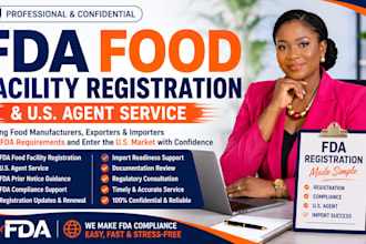 handle fda food facility registration, US agent and compliance