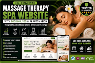 build massage therapy website spa website health wellness beauty care website