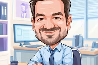 singel funny caricature professional business caricature