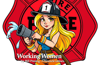 make unique female firefighter logo with unlimited revisions