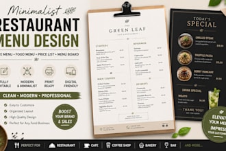 do minimalist restaurant menu design cafe menu food menu price list menu board