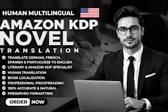 do amazon KDP book translation provide german french spanish novel translation
