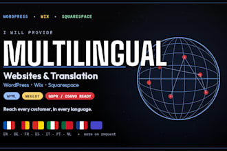 create and translate your multilingual website on squarespace, wix and wordpress