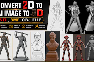 convert 2d to 3d model ai art to 3d character sculpt 3dfigurine 3mf stl print