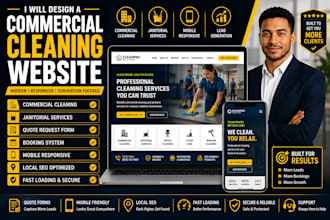 design a commercial cleaning website janitorial cleaning leads website design