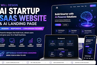 design ai startup website, saas website and ai landing page for your business