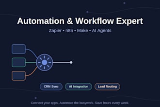 build zapier automation, n8n workflow, make and ai agent integration