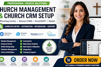 setup church management church CRM planning center breeze chms parishsoft realm