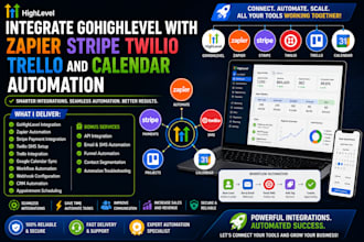 integrate gohighlevel with zapier stripe twilio trello and calendar automation