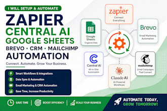 setup zapier central ai google sheets brevo CRM mailchimp automation claude ai