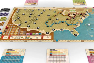 do board game design, card game art, tabletop game and tarot card illustration