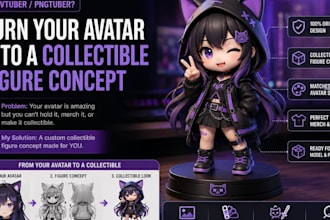 design collectible figure concept from your vtuber avatar