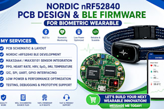 do nordic nrf52840 pcb design and ble firmware for biometric wearable