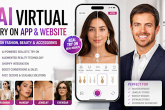 develop ai virtual try on app fashion makeup jewelry eyewear shopify website