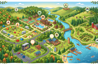 design resort campground event venue tourist campus trail property and park maps