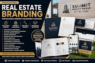 create real estate logo, property management branding and realtor brand kit