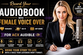 record romance sci fi audiobook with female voice over for acx audible