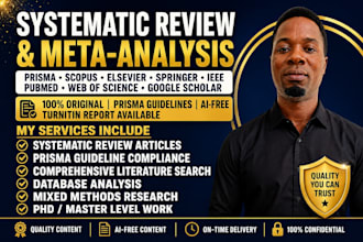 write systematic review manuscript proofreading, editing, prisma guideline, ieee