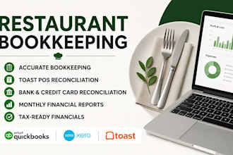 do restaurant bookkeeping in quickbooks, xero, and toast pos