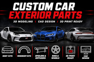 3d car model body kit custom car part rc widebody kit automotive cad 3d print