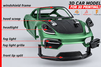 3d car body kits, custom parts, rc models, and widebody kits for 3d printing