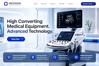 design medical equipment shopify store pharmacy website medical supplies store