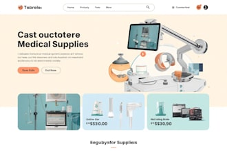 design medical equipment shopify store pharmacy website medical supplies store